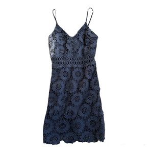 Aqua Midi Lace dress body-con/Crochet/Navy, Size M Women Fashion
